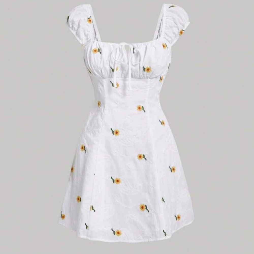 Floral White Dress
